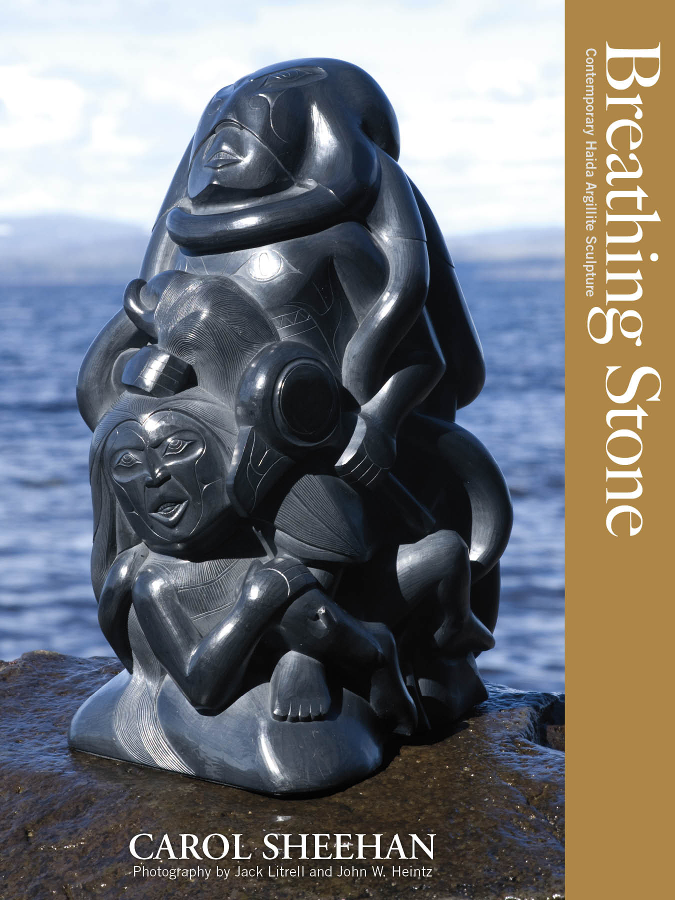 [ブラック・リリィ] AAA92ｇタイチンルチル手彫り仏陀彫刻 ルース Breathing Stone: Contemporary Haida Argillite Sculpture